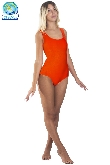 BODY IN LYCRA SMANICATO ARANCIONE DONNA